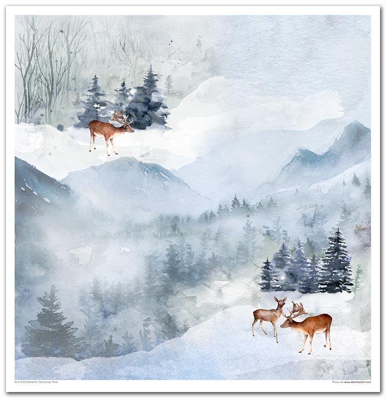 Scrapbook Papierblock 12,2"x12,6" - Wonderful christmas time - Bastelschachtel