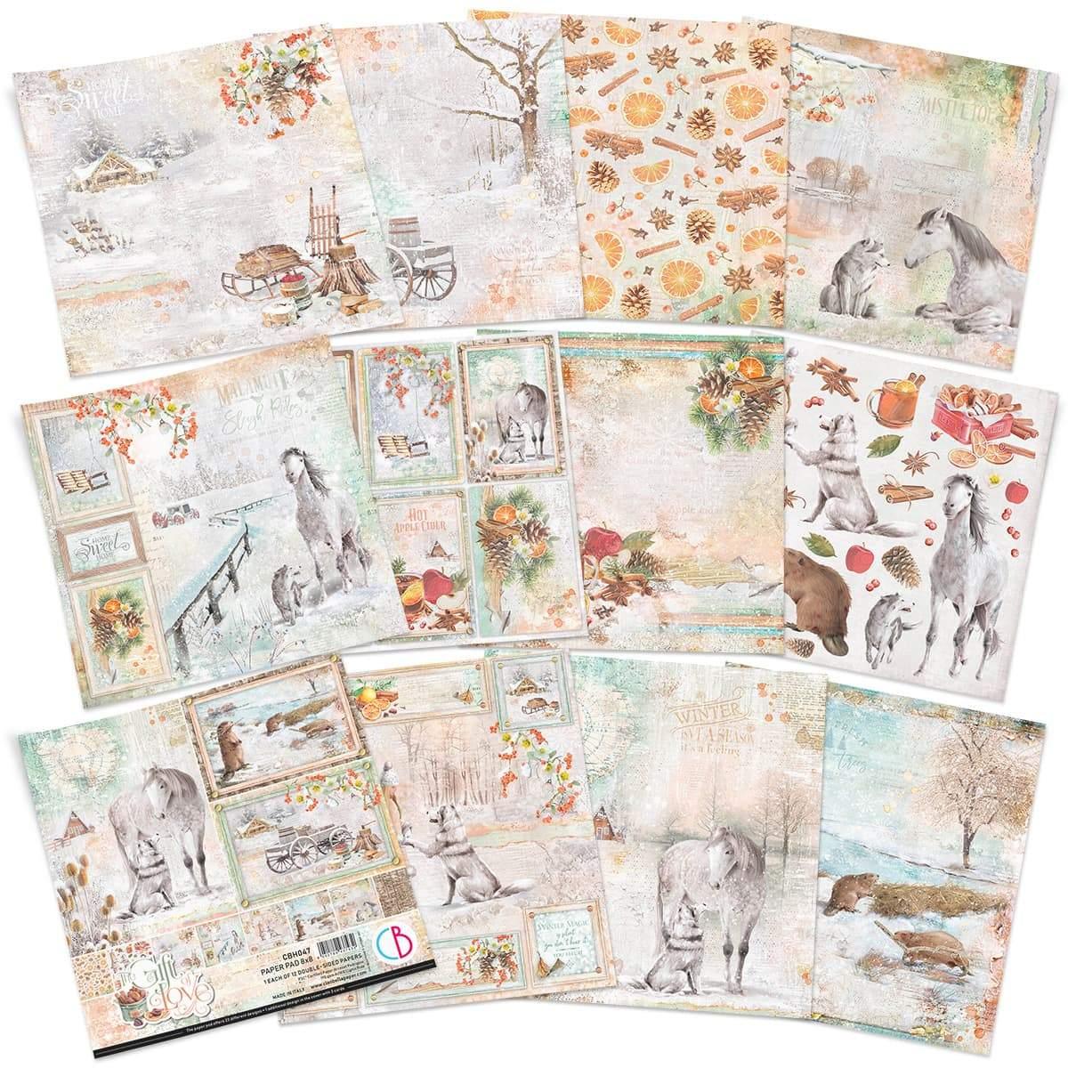 Scrapbook Papierblock 8"x8" - The gift of love - Bastelschachtel