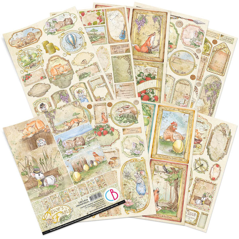 Scrapbook Papierblock A4 - Aesop´s fables - Bastelschachtel