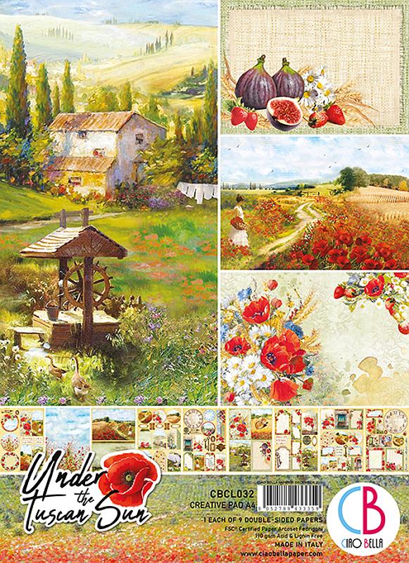 Scrapbook Papierblock A4 - Under the tuscan sun - Bastelschachtel