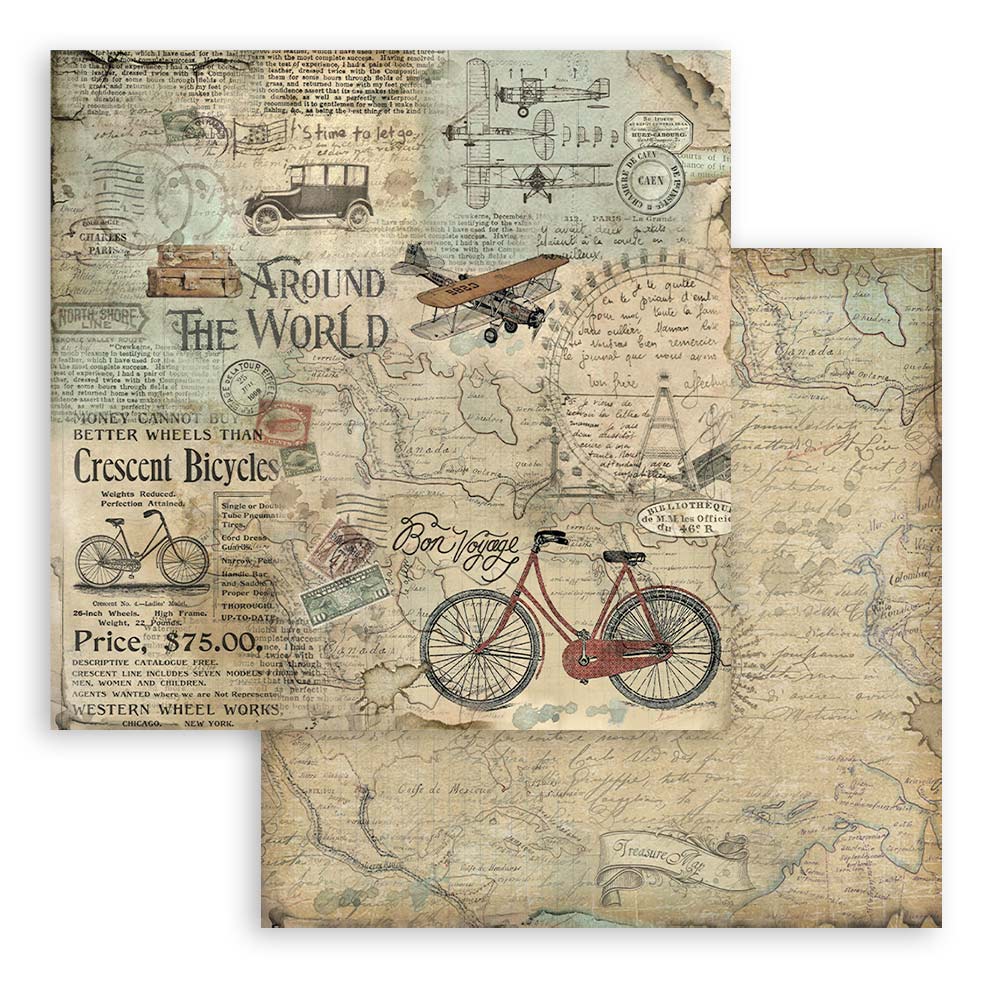 Scrapbook Papierblock 12"x12" - Around the world - Bastelschachtel - Scrapbook Papierblock 12"x12" - Around the world