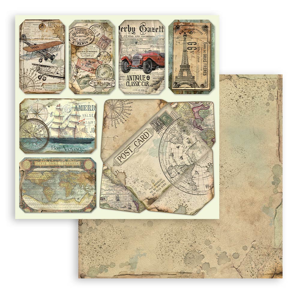 Scrapbook Papierblock 12"x12" - Around the world - Bastelschachtel - Scrapbook Papierblock 12"x12" - Around the world