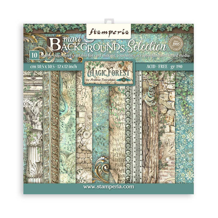 Scrapbook Papierblock 12"x12" - Magic Forest - Maxi Background selection