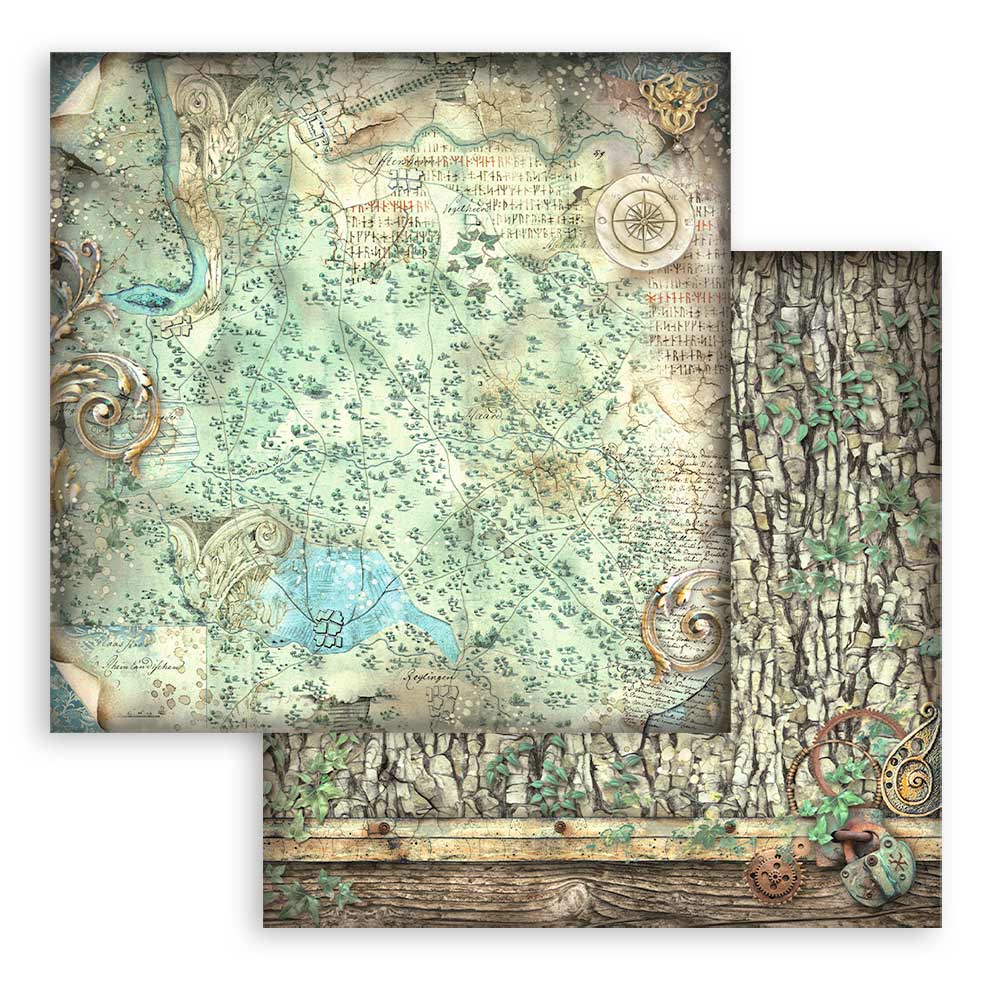 Scrapbook Papierblock 12"x12" - Magic Forest - Maxi Background selection - Bastelschachtel - Scrapbook Papierblock 12"x12" - Magic Forest - Maxi Background selection
