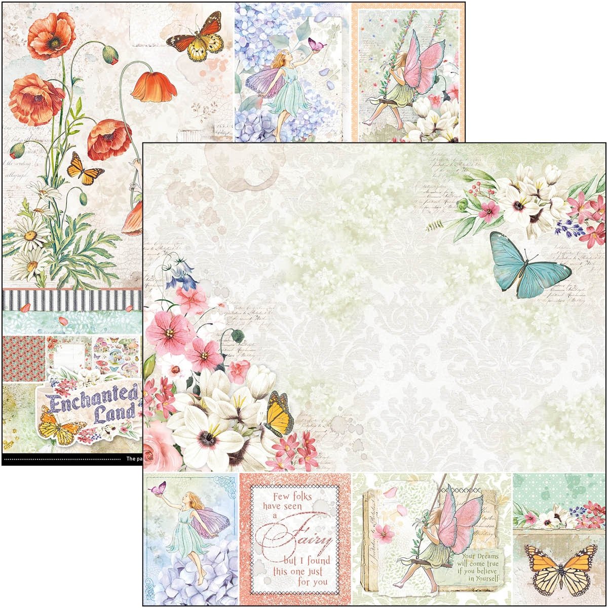 Scrapbook Papierblock 12"x12" - Enchanted land - Bastelschachtel - Scrapbook Papierblock 12"x12" - Enchanted land