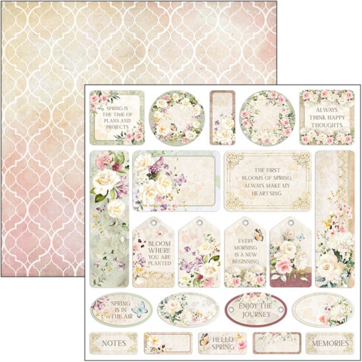 Scrapbook Papierblock 12"x12" - Blooming - Bastelschachtel - Scrapbook Papierblock 12"x12" - Blooming