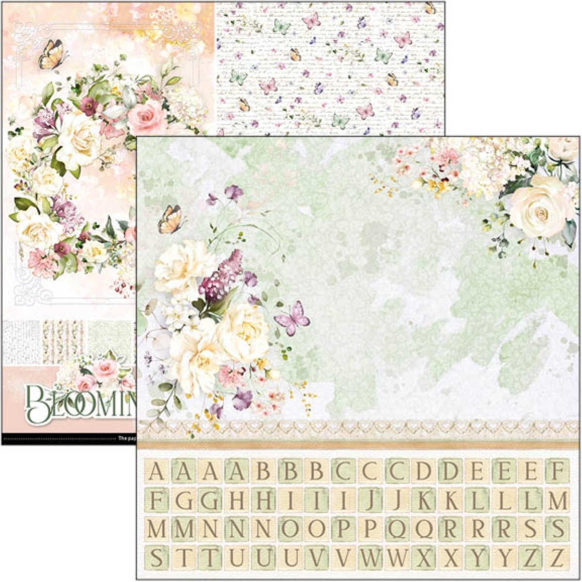 Scrapbook Papierblock 12"x12" - Blooming - Bastelschachtel - Scrapbook Papierblock 12"x12" - Blooming