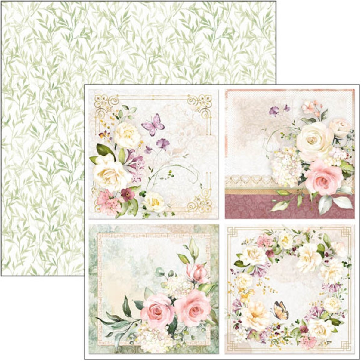 Scrapbook Papierblock 12"x12" - Blooming - Bastelschachtel - Scrapbook Papierblock 12"x12" - Blooming