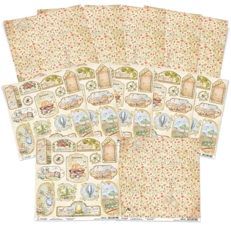 Scrapbook Papier 30,5x30,5cm - Aesop´s fables tags and frames