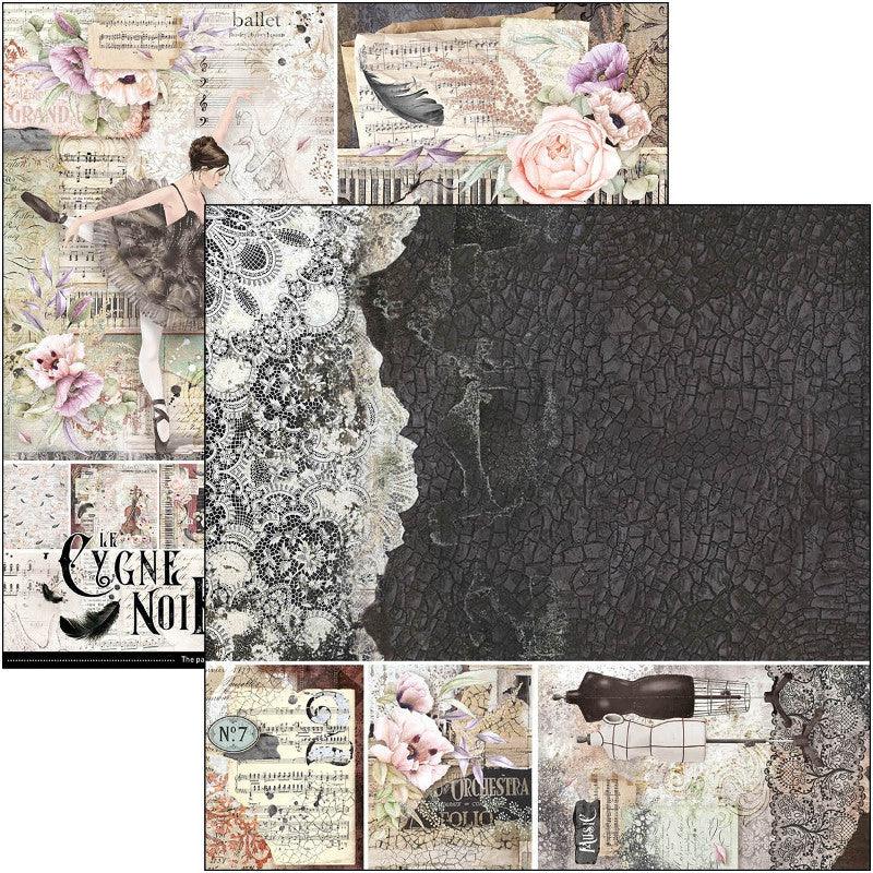 Scrapbook Papierblock 12"x12" - Cygne Noir - Bastelschachtel - Bastelpapier - 