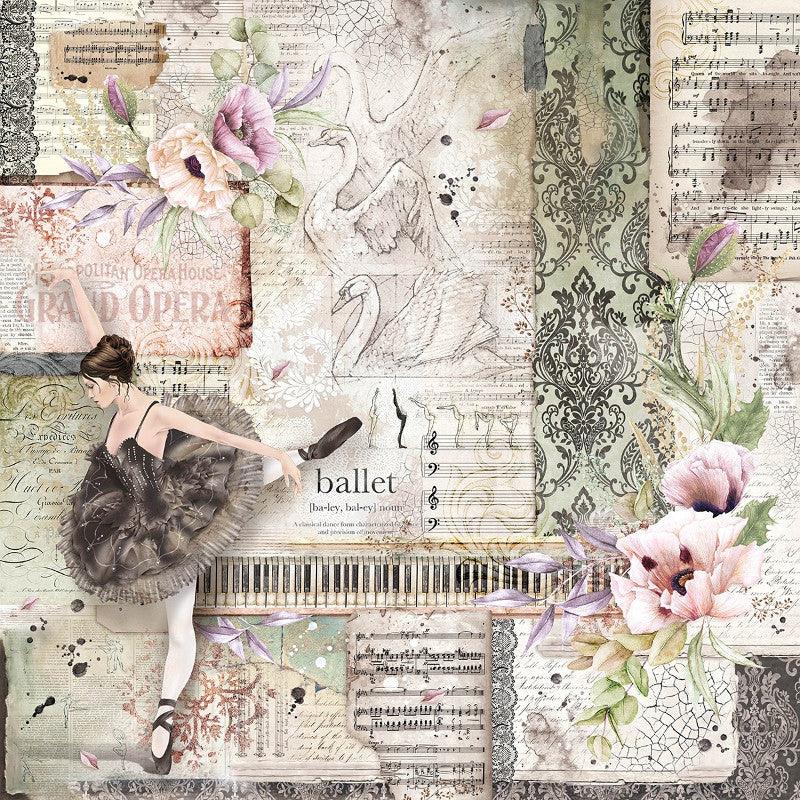 Scrapbook Papierblock 12"x12" - Cygne Noir - Bastelschachtel - Bastelpapier - 