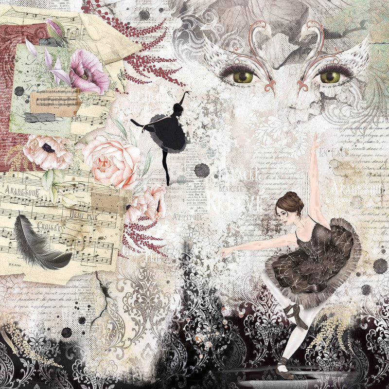Scrapbook Papierblock 12"x12" - Cygne Noir