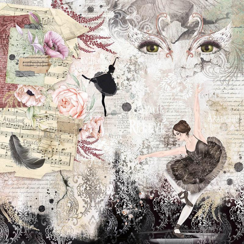 Scrapbook Papierblock 12"x12" - Cygne Noir - Bastelschachtel - Bastelpapier - 