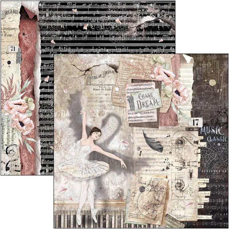 Scrapbook Papierblock 12"x12" - Cygne Noir - Bastelschachtel - Bastelpapier - 