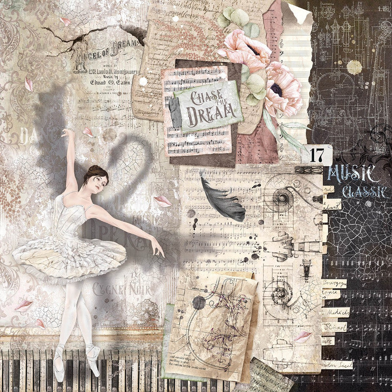 Scrapbook Papierblock 12"x12" - Cygne Noir