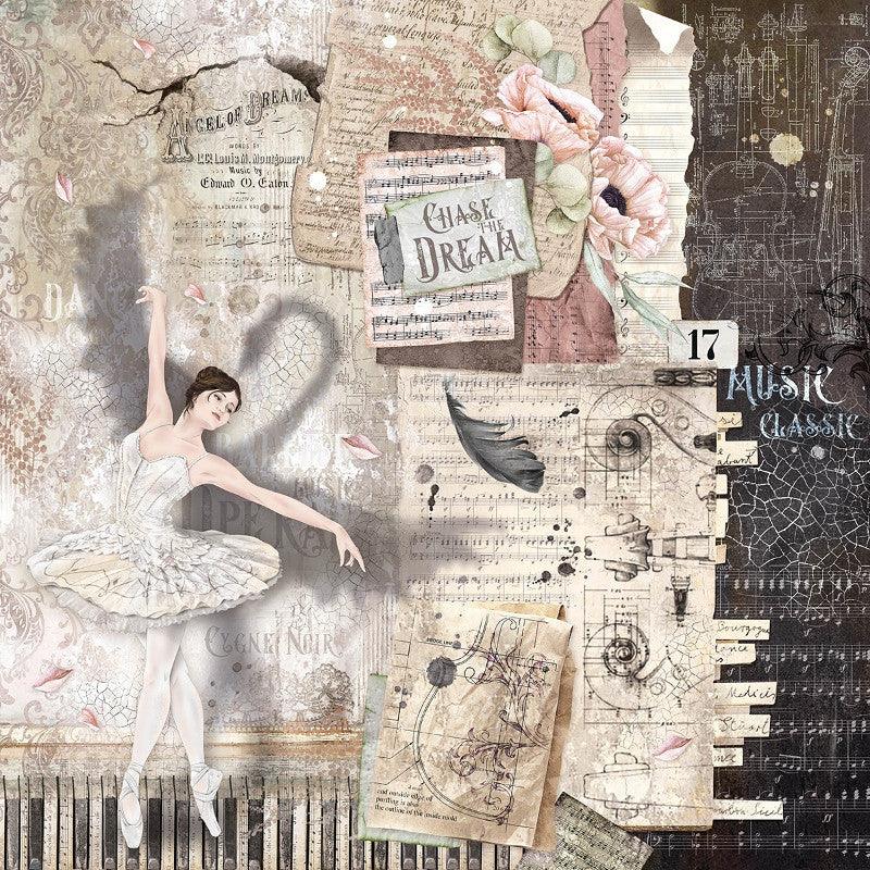 Scrapbook Papierblock 12"x12" - Cygne Noir - Bastelschachtel - Bastelpapier - 