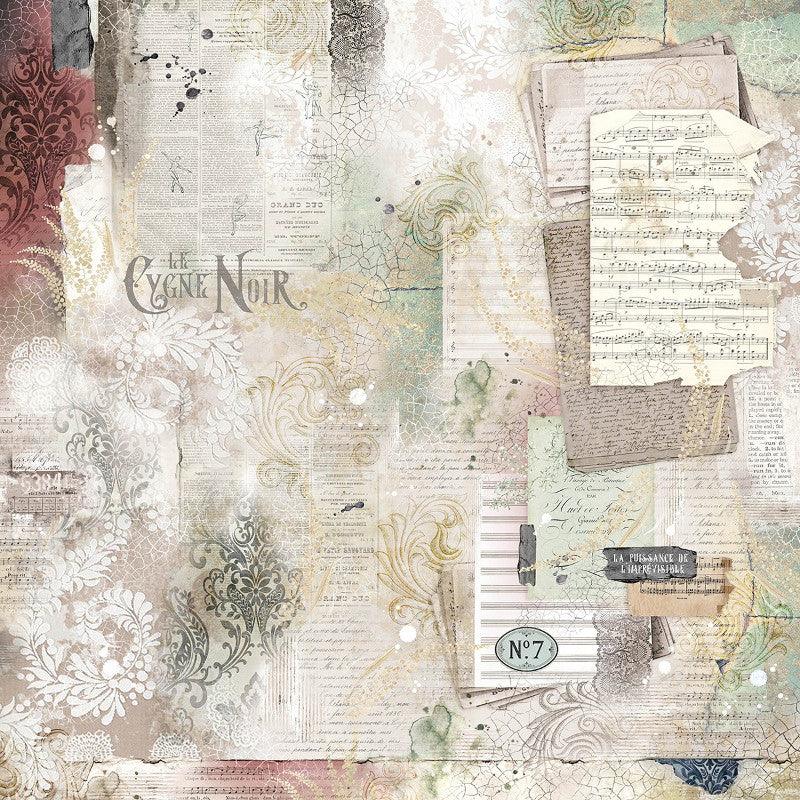 Scrapbook Papierblock 12"x12" - Cygne Noir - Bastelschachtel - Bastelpapier - 