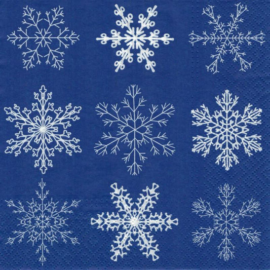 Serviette - Big snowflakes dark blue - Bastelschachtel - Serviette - Big snowflakes dark blue