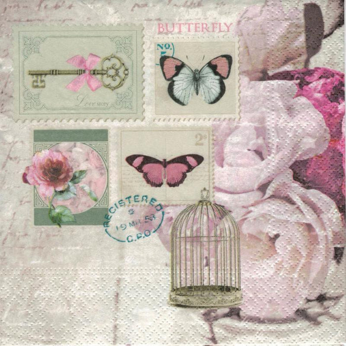 Serviette - Butterfly stamp