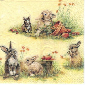 Serviette - Cute rabbits - Bastelschachtel - Serviette - Cute rabbits