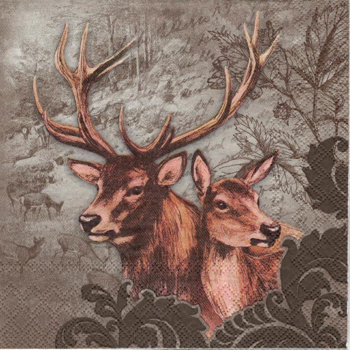 Serviette - Deer couple
