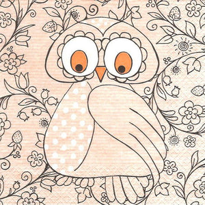 Serviette - Frau Eule - Bastelschachtel - Serviette - Frau Eule