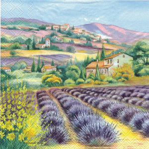 Serviette - Lavender fields - Bastelschachtel - Serviette - Lavender fields