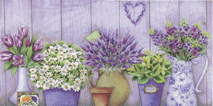 Serviette - Lilac flower with heart - Bastelschachtel - Serviette - Lilac flower with heart