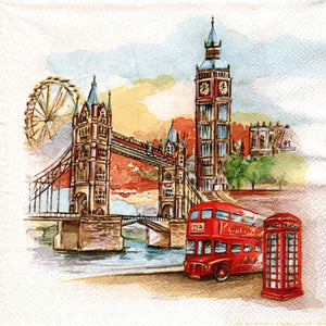 Serviette - London in watercolour - Bastelschachtel - Serviette - London in watercolour