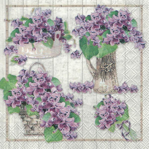 Serviette - Purple bouquets - Bastelschachtel - Serviette - Purple bouquets