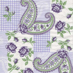 Serviette - Romantic Paisley lila - Bastelschachtel - Serviette - Romantic Paisley lila