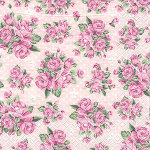 Serviette - Rose on pink background - Bastelschachtel - Serviette - Rose on pink background