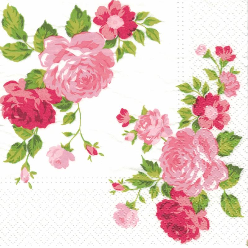 Serviette - Roses composition pink - Bastelschachtel - Serviette - Roses composition pink