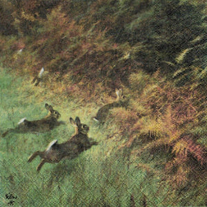 Serviette - Running rabbits - Bastelschachtel - Serviette - Running rabbits