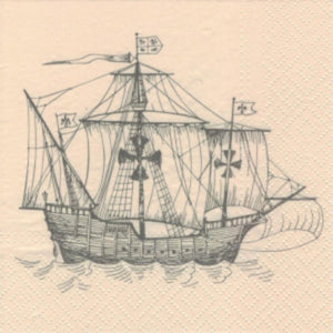Serviette - Sailing ship sketch - Bastelschachtel - Serviette - Sailing ship sketch