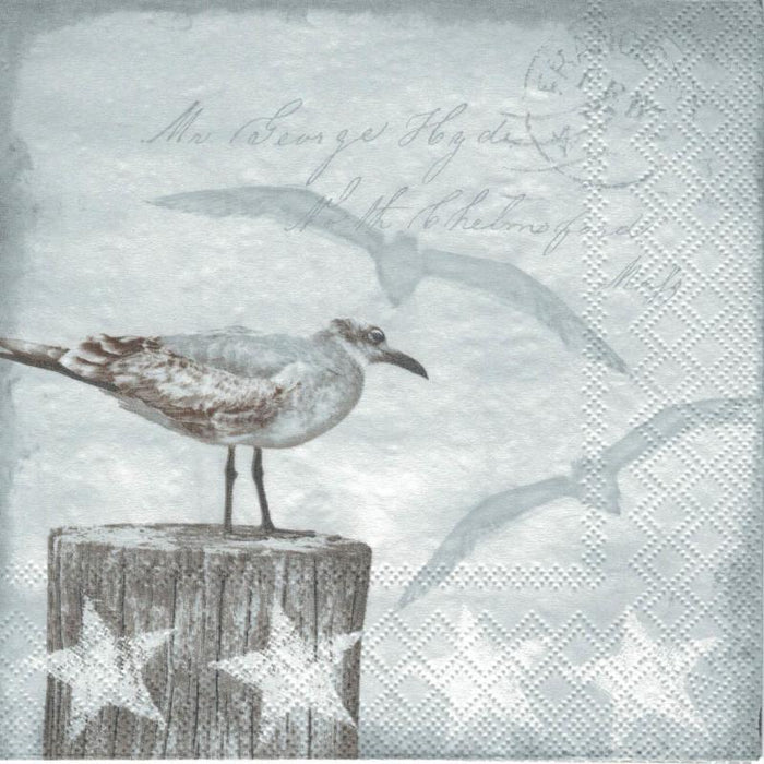Serviette - Seagulls grey