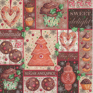 Serviette - Sugar and spice gingerbread collage - Bastelschachtel - Serviette - Sugar and spice gingerbread collage