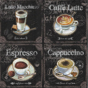 Serviette - Types of coffee - Bastelschachtel - Serviette - Types of coffee