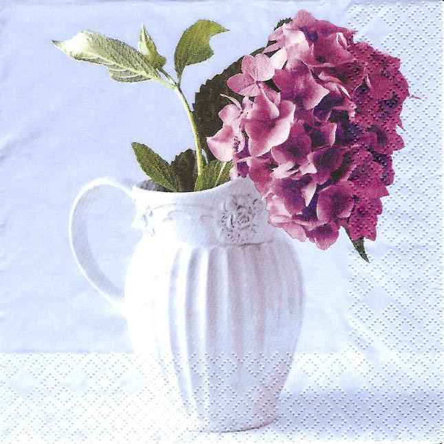 Serviette - Vase of Hydrangea