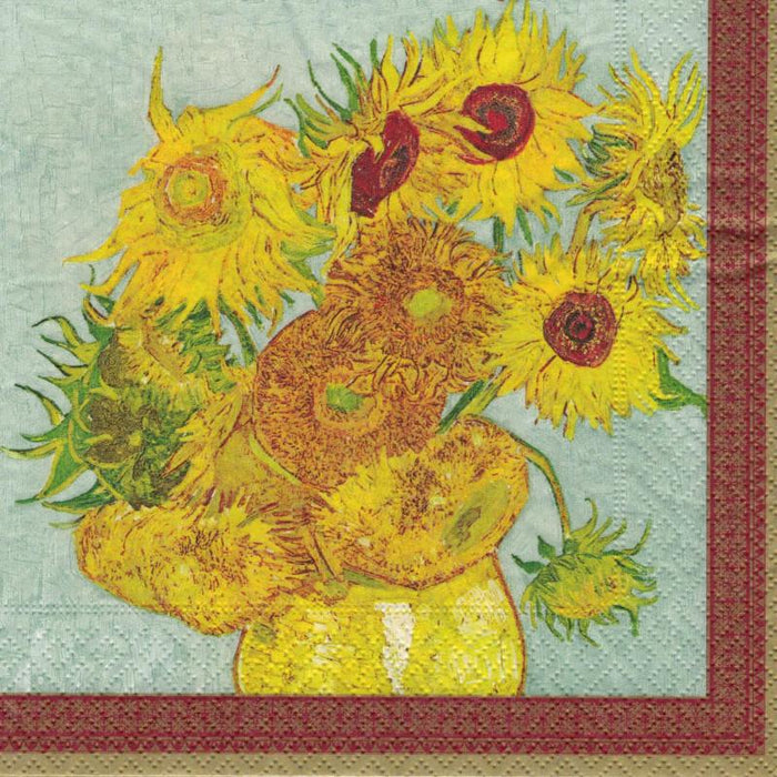 Serviette - Vase with twelve sunflowers