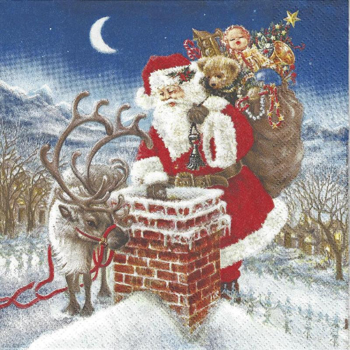 Serviette - Santa Claus and chimney