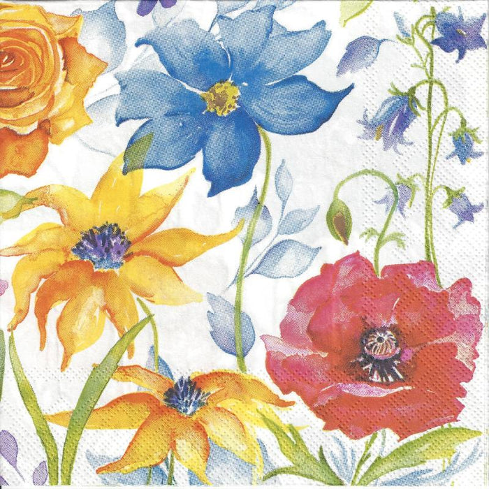 Serviette - Wiesenblume aquarell