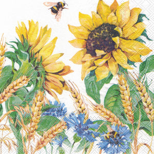 Serviette - Sunflowers and wheat