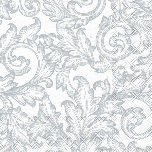 Serviette - Baroque silver/white