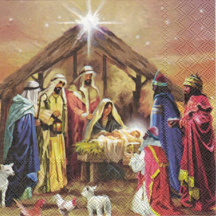 Serviette - Nativity collage