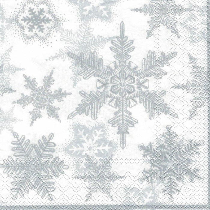 Serviette - Snow crystals silver
