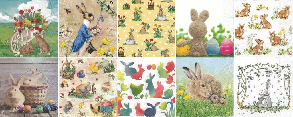 Servietten Set mit Decoupage-Kleber - Ostern 1 - Bastelschachtel