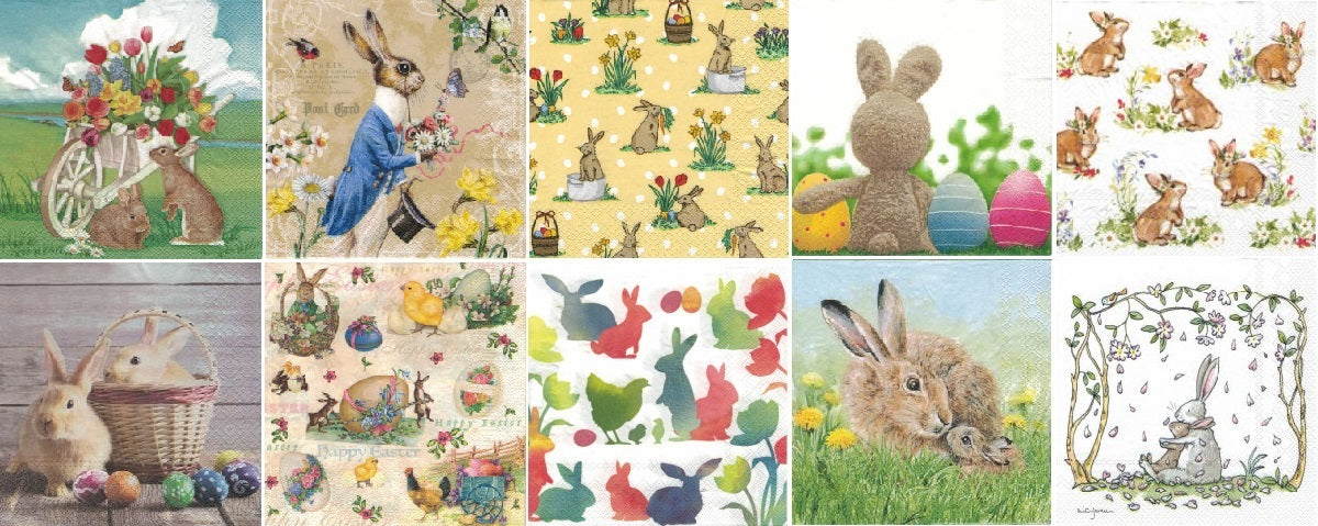 Servietten Set mit Decoupage-Kleber - Ostern 1 - Bastelschachtel