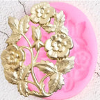 Silikonform - Flower with leaves - Bastelschachtel