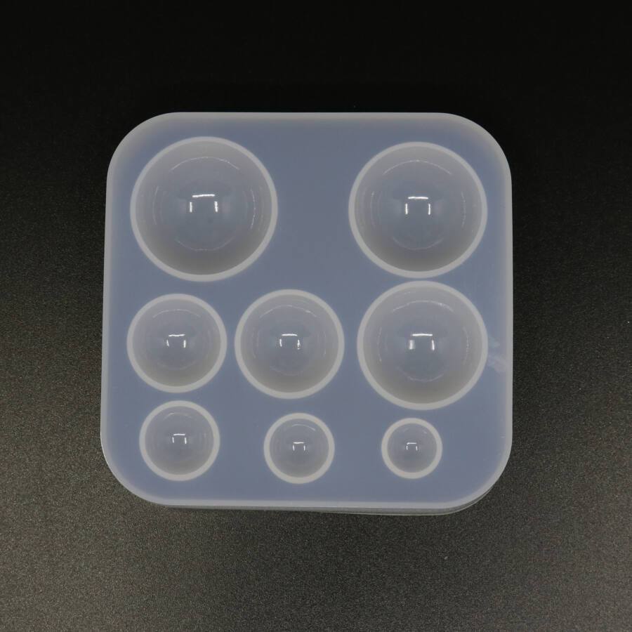 Silikonform für Resin - Halbkugel - Bastelschachtel
